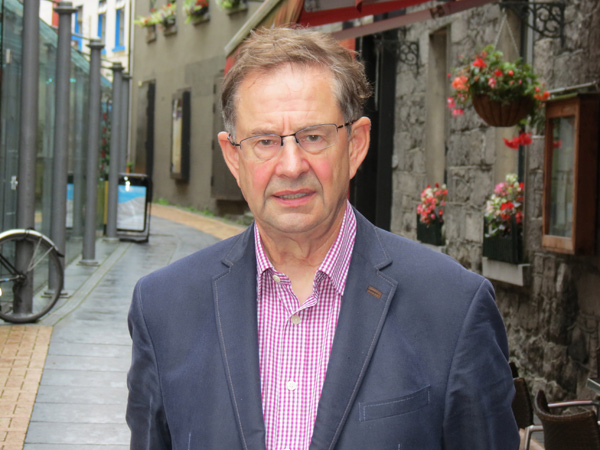 Eamon O'Cuiv outside his office in Galway City 